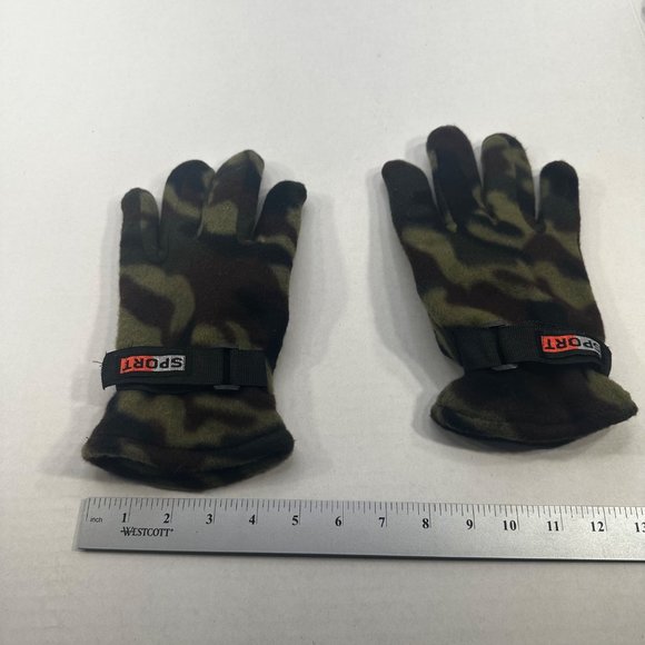Sport Men's Size Fits All Camouflage Gloves Brown Green Preowned - Picture 6 of 6
